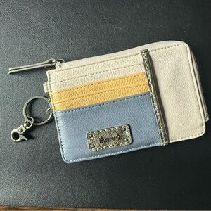 The SAK Wallet with Zip Around Pocket cream, blue and yellow